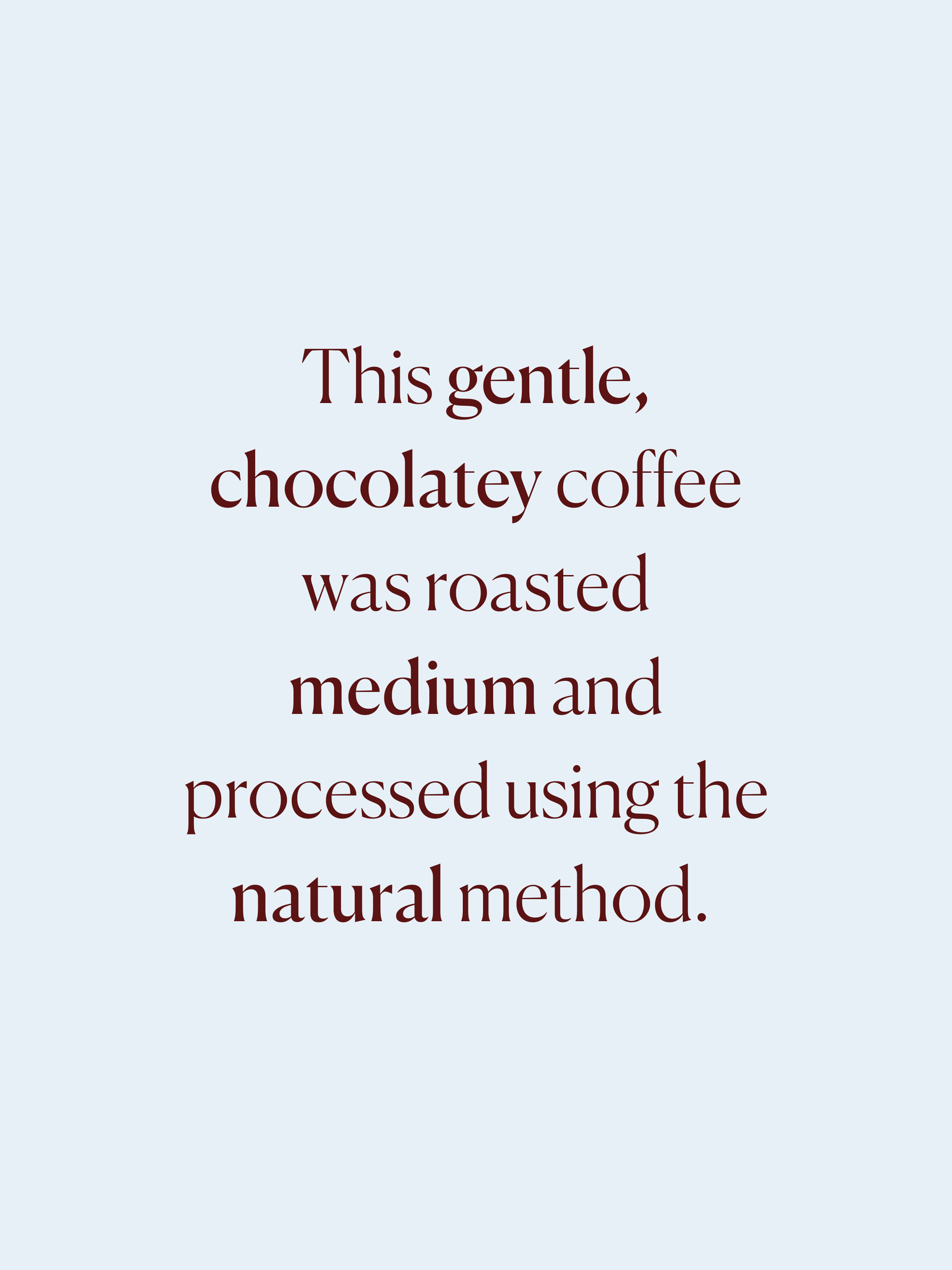 Text describing coffee roasting method on a light purple background